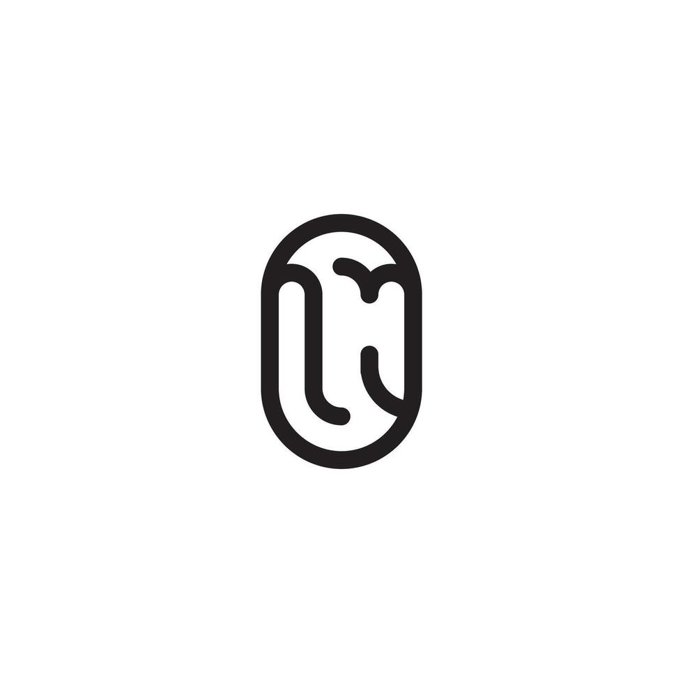 NJ line simple round initial concept with high quality logo design vector