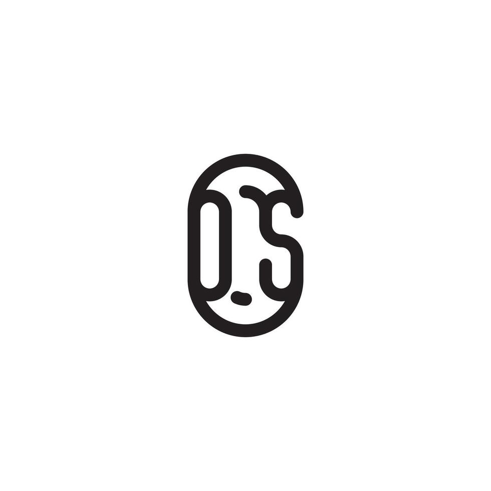 OS line simple round initial concept with high quality logo design vector