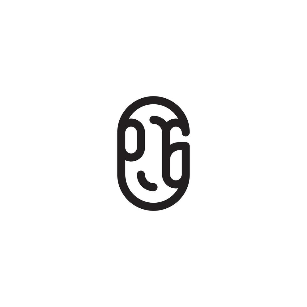 PG line simple round initial concept with high quality logo design vector