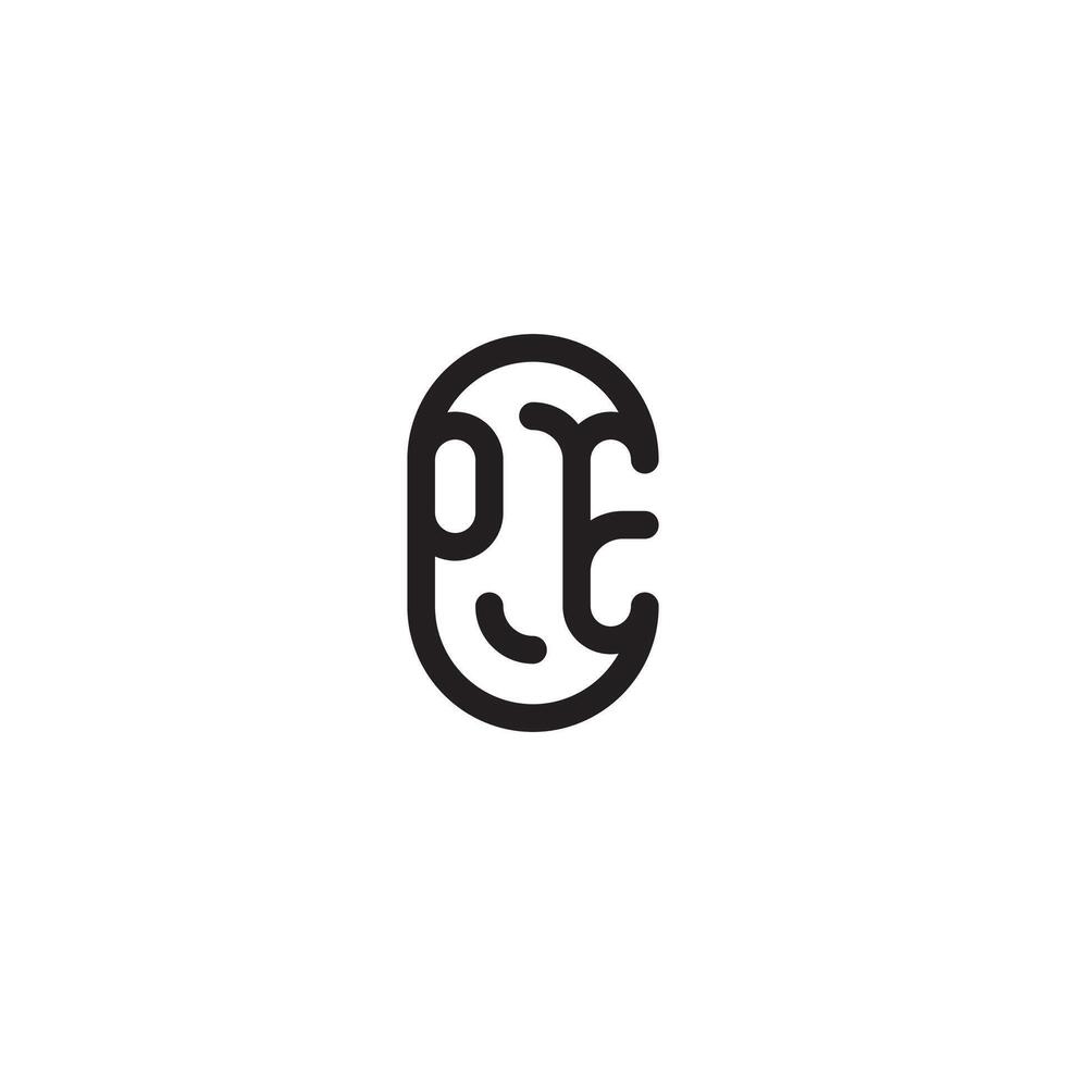 PE line simple round initial concept with high quality logo design vector