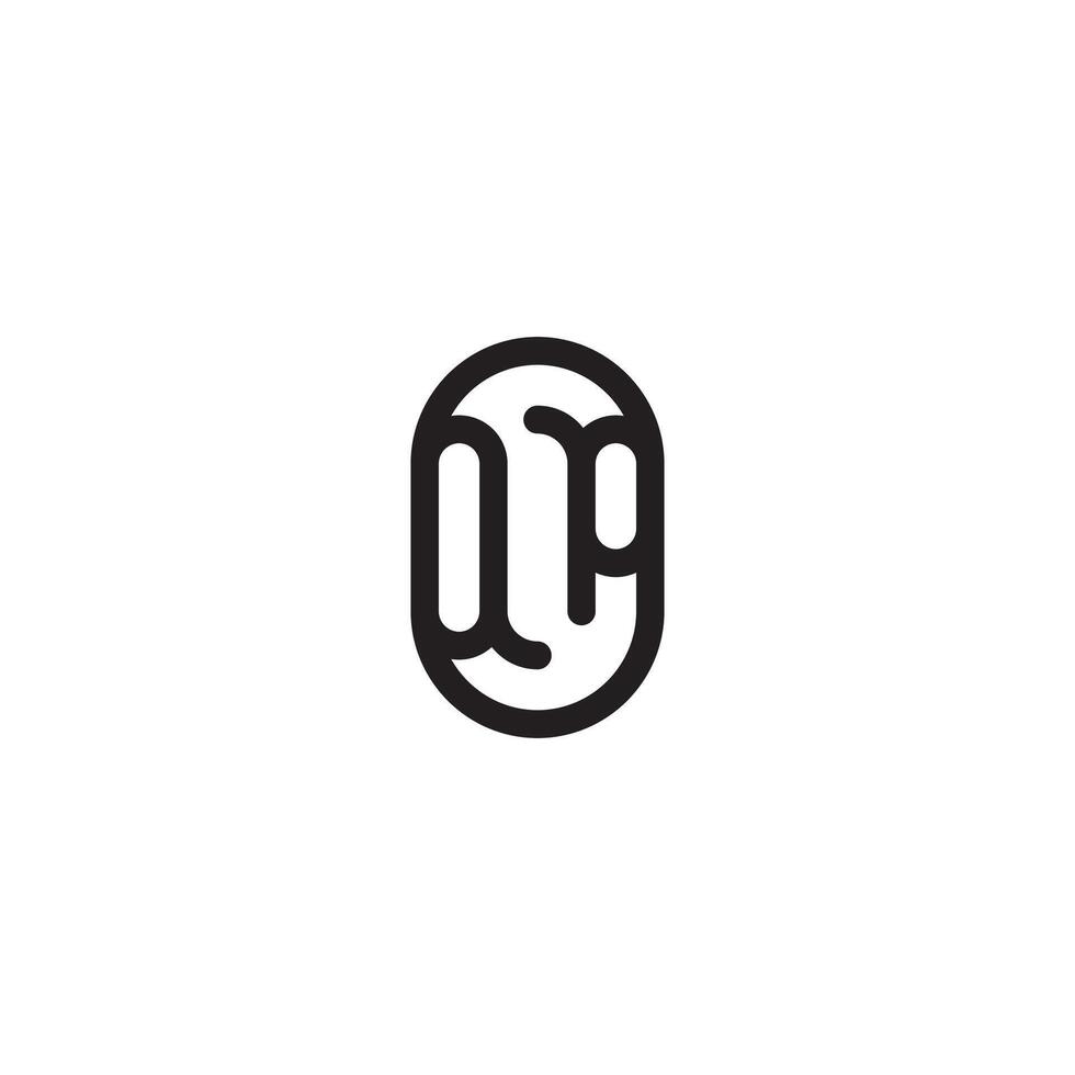 QP line simple round initial concept with high quality logo design vector