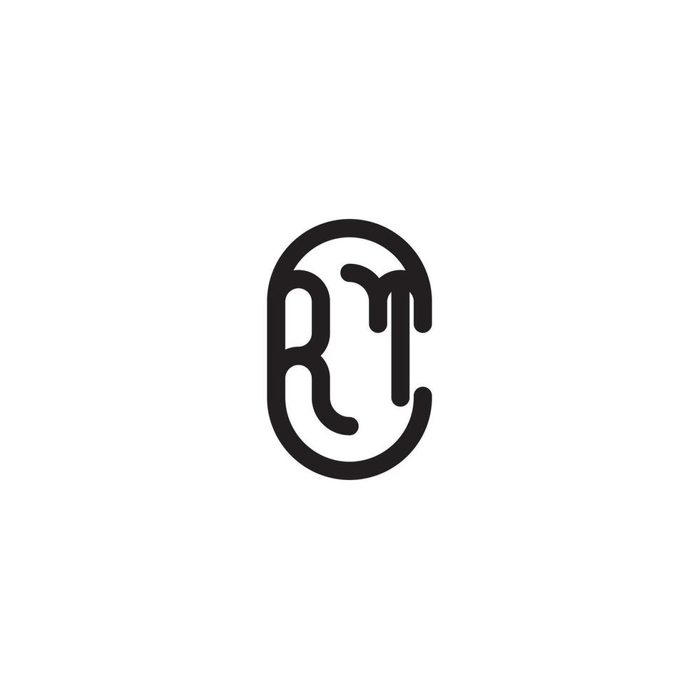 RT line simple round initial concept with high quality logo design vector