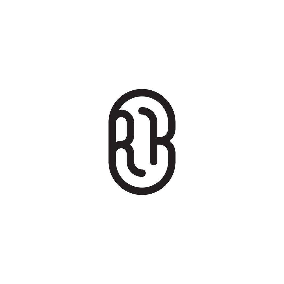 RK line simple round initial concept with high quality logo design vector