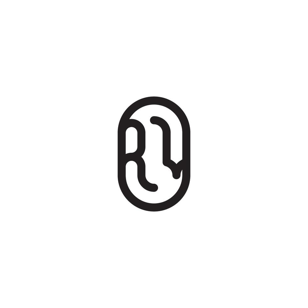 RV line simple round initial concept with high quality logo design vector