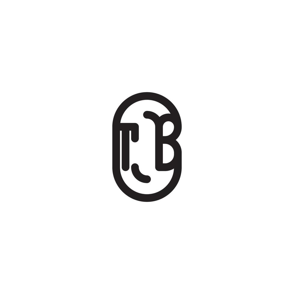 TB line simple round initial concept with high quality logo design vector