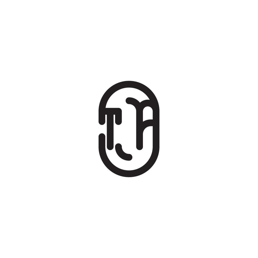 TA line simple round initial concept with high quality logo design vector