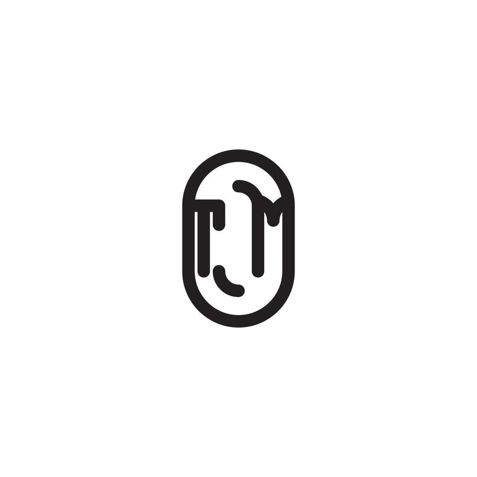 TM line simple round initial concept with high quality logo design vector