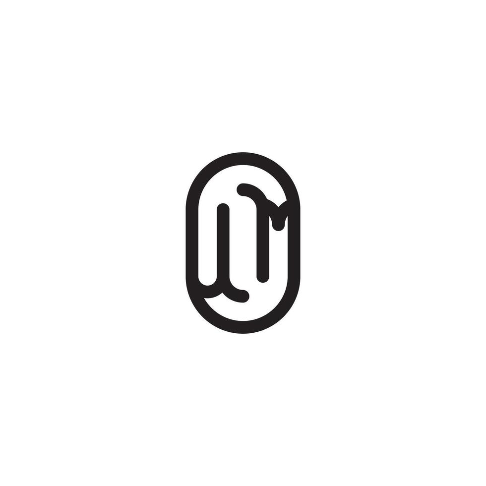 UM line simple round initial concept with high quality logo design vector