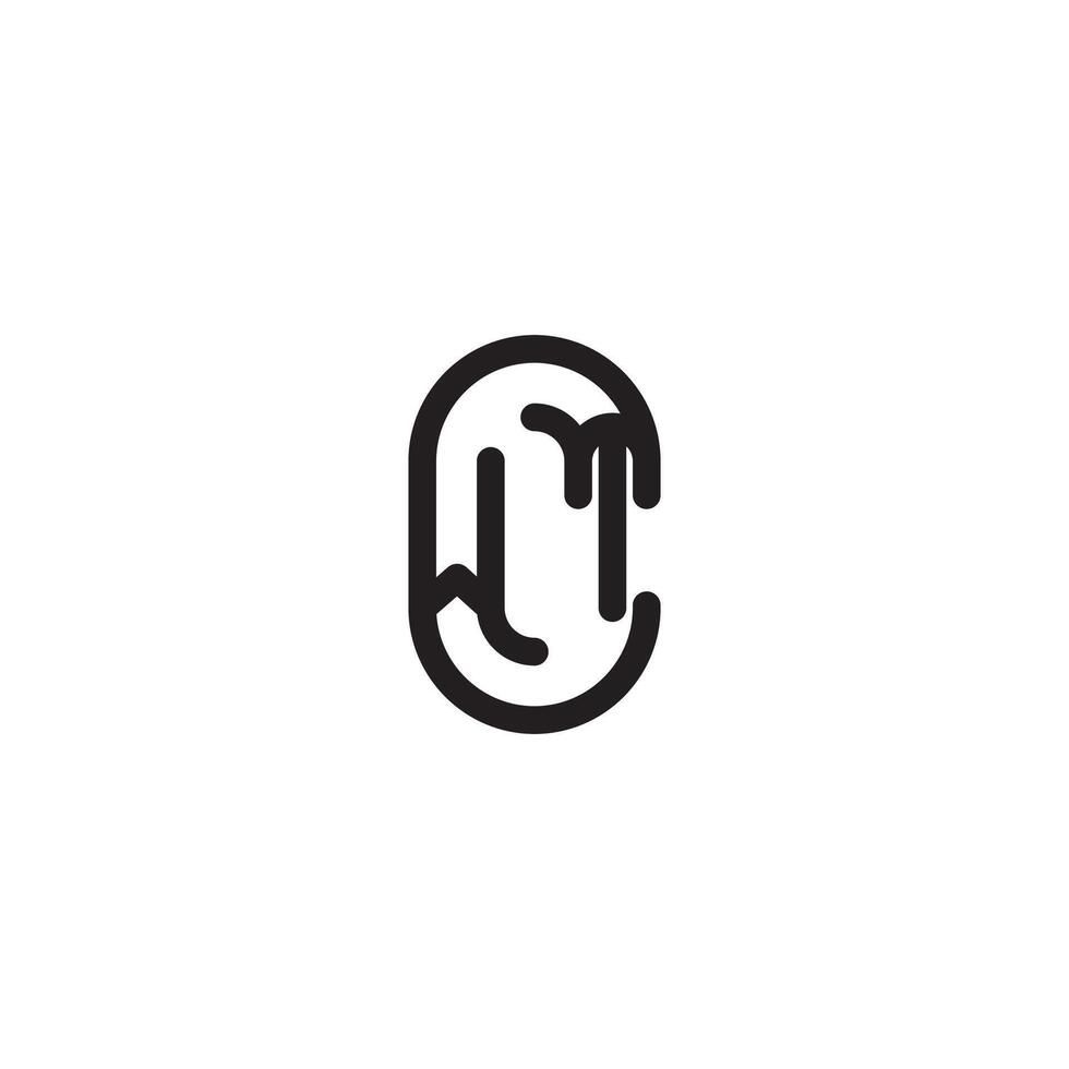WT line simple round initial concept with high quality logo design vector
