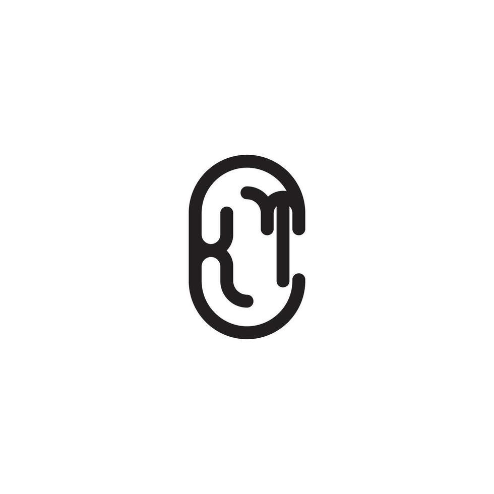 XT line simple round initial concept with high quality logo design vector