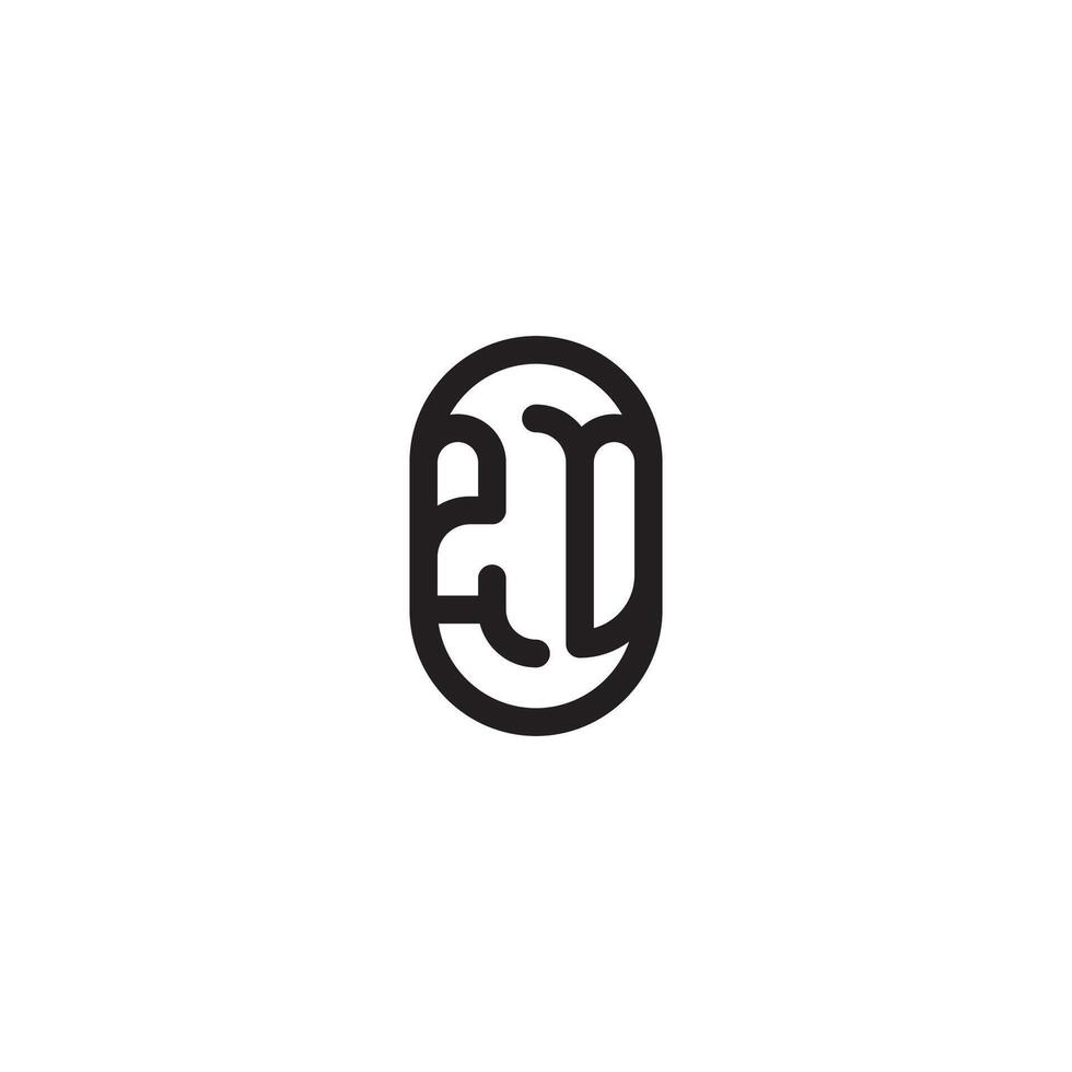 ZD line simple round initial concept with high quality logo design vector