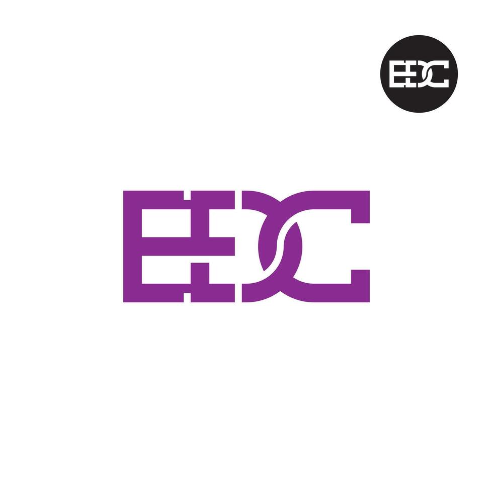 letra edc monograma logo diseño vector