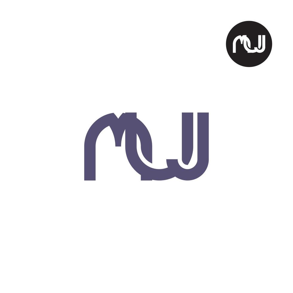 letra muj monograma logo diseño vector