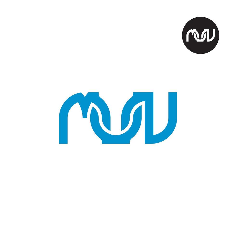 Letter MUN Monogram Logo Design vector