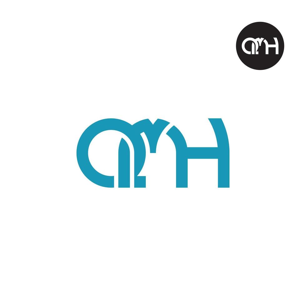 Letter QMH Monogram Logo Design vector