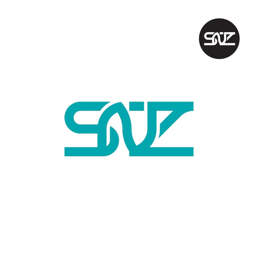 letra snz monograma logo diseño vector