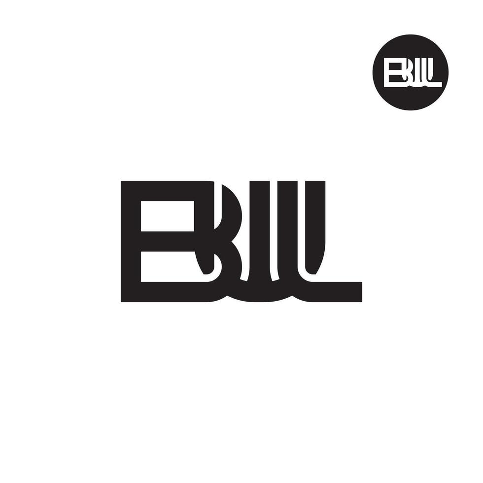letra bwl monograma logo diseño vector