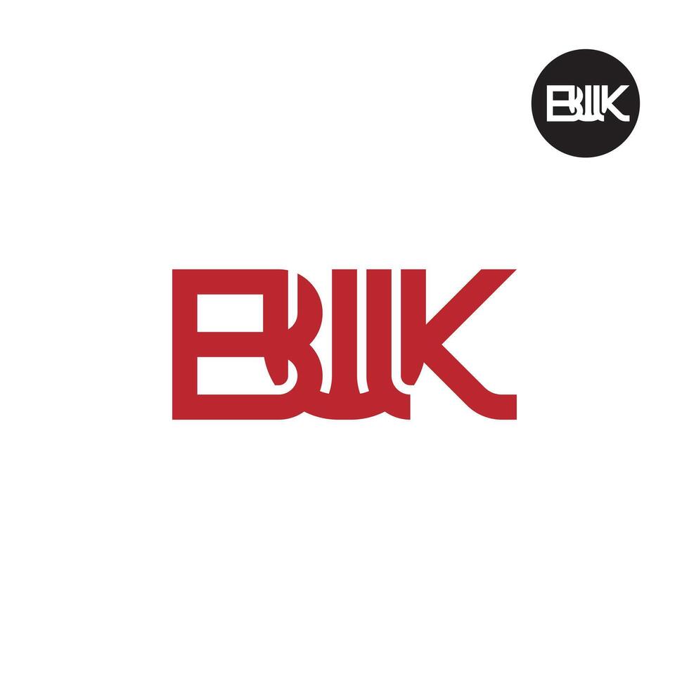 letra bwk monograma logo diseño vector