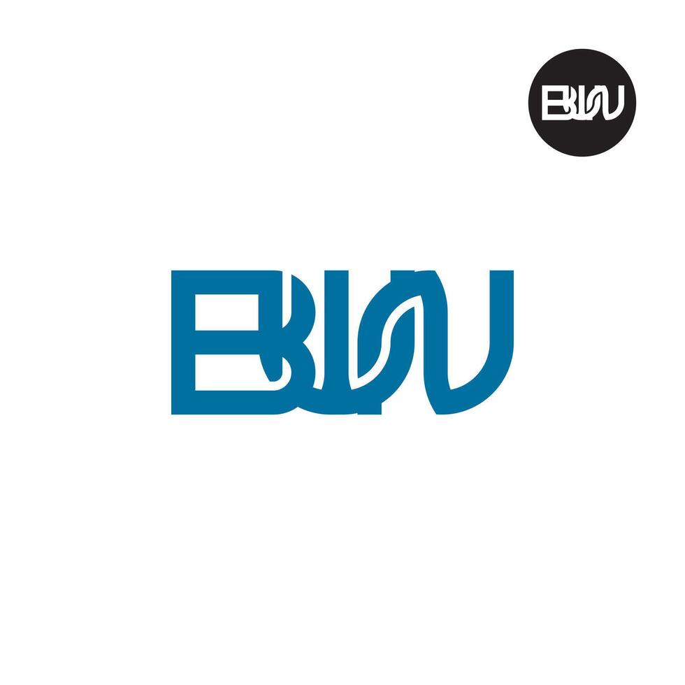 letra bwn monograma logo diseño vector