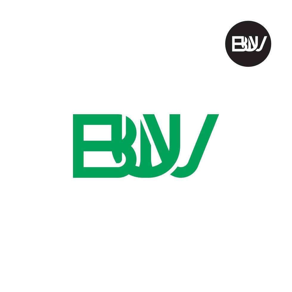 letra bwv monograma logo diseño vector