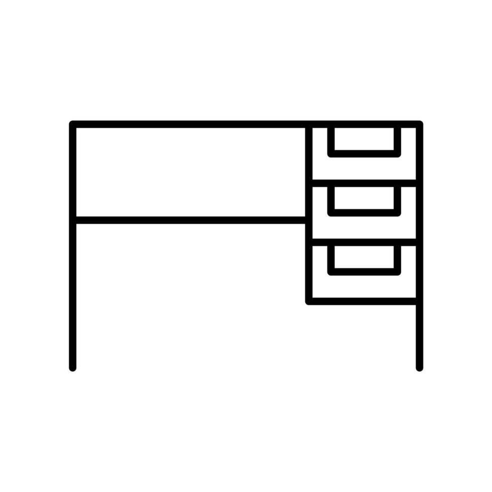 Table icon or logo illustration outline black style vector