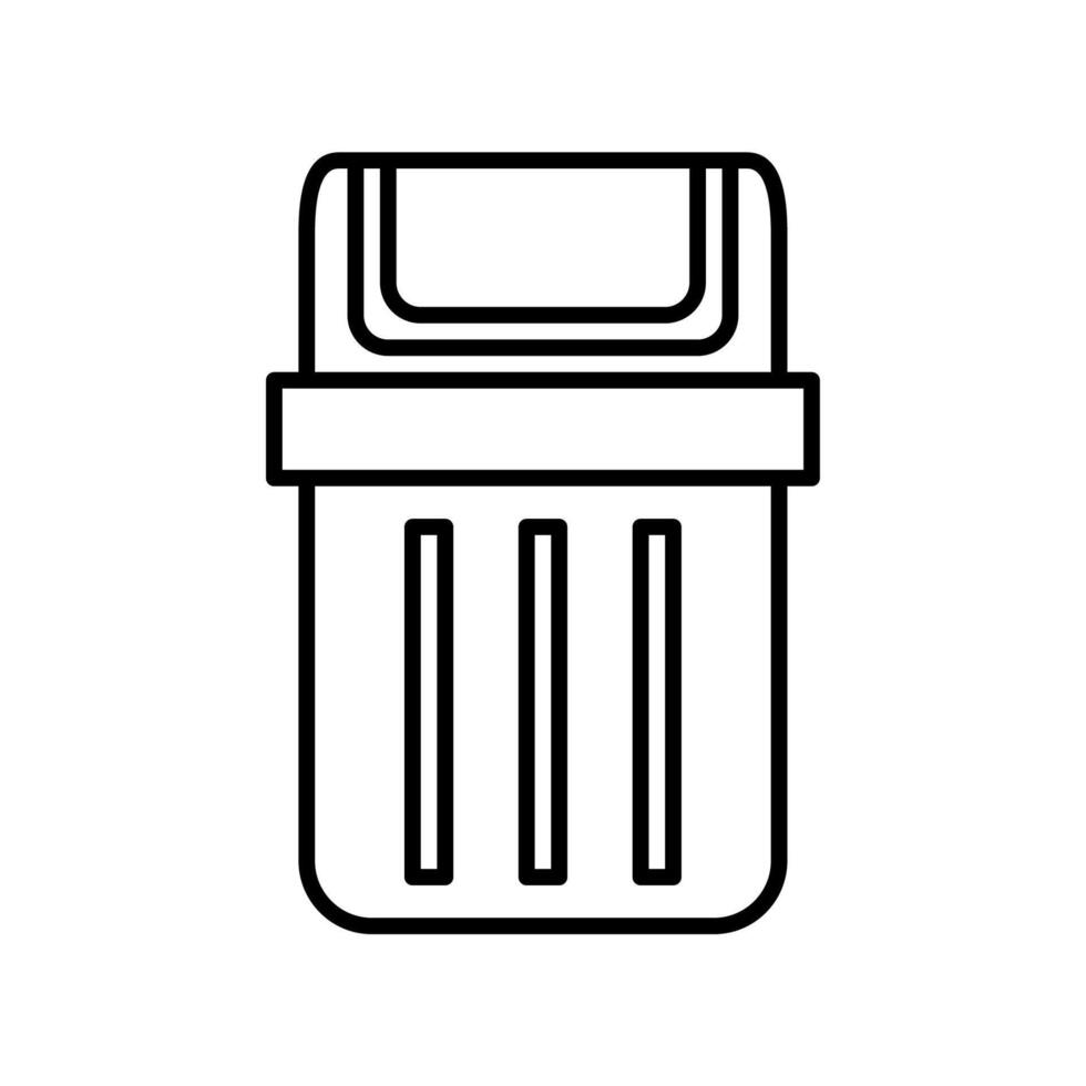 rubbish bin icon vector or logo illustration style