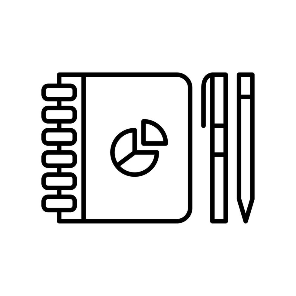 Pen book icon or logo illustration outline black style vector