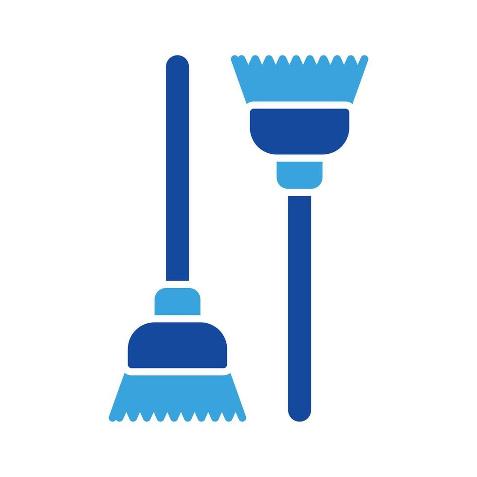 broom icon vector or logo illustration glyph color style