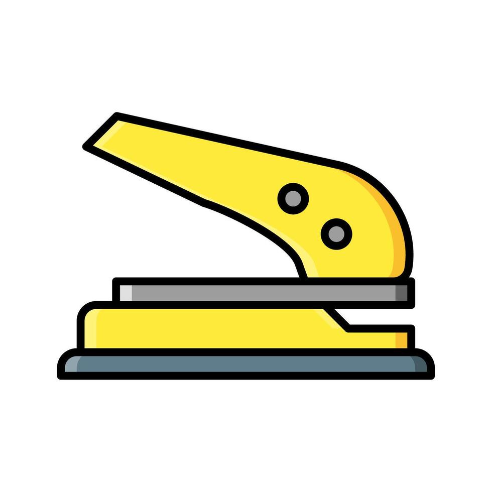 paper hole puncher icon vector or logo illustration filled color style