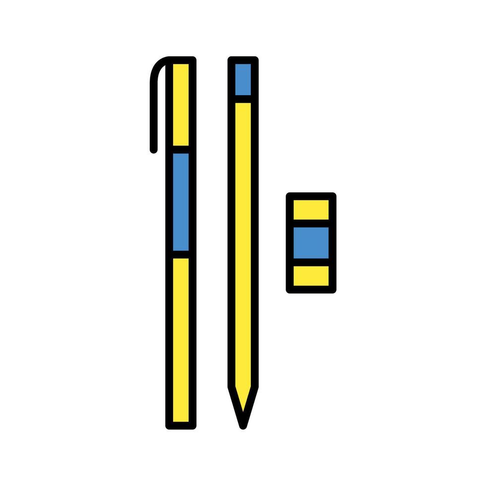 bolígrafo y lápiz icono vector o logo ilustración lleno color estilo