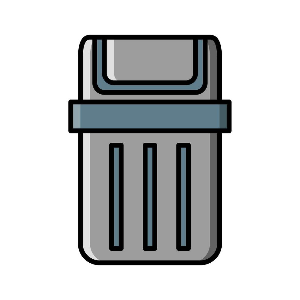 rubbish bin icon vector or logo illustration filled color style