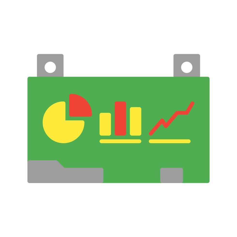 Presentation icon vector or logo illustration flat color style