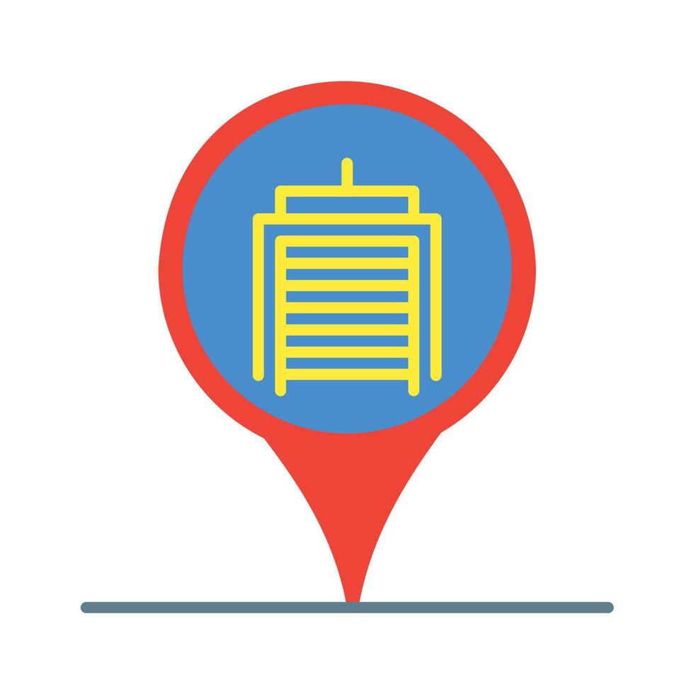 pin location icon vector or logo illustration flat color style
