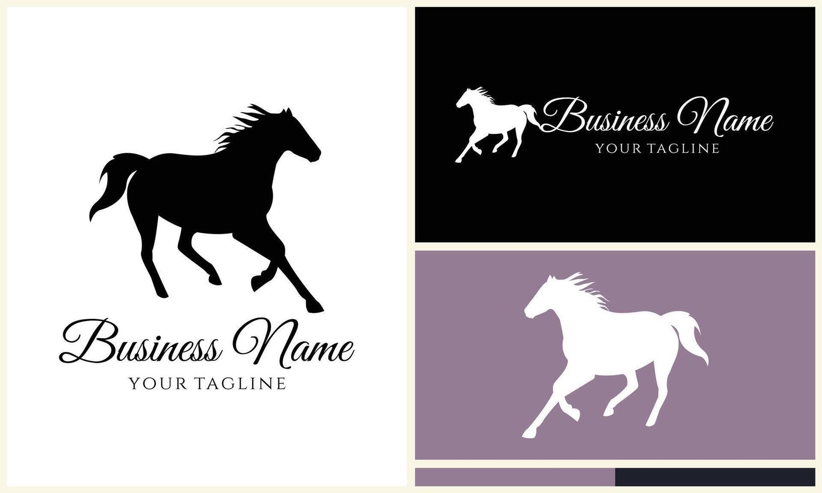 silhouette donkey unicorn logo template vector