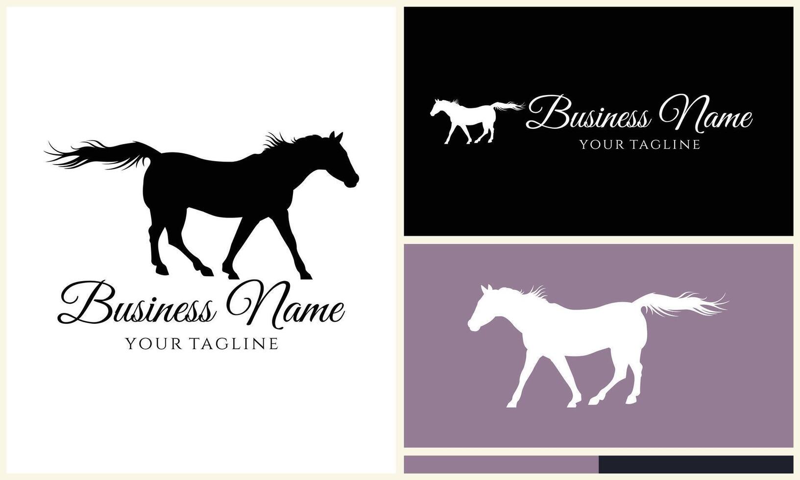 silhouette donkey unicorn logo template vector