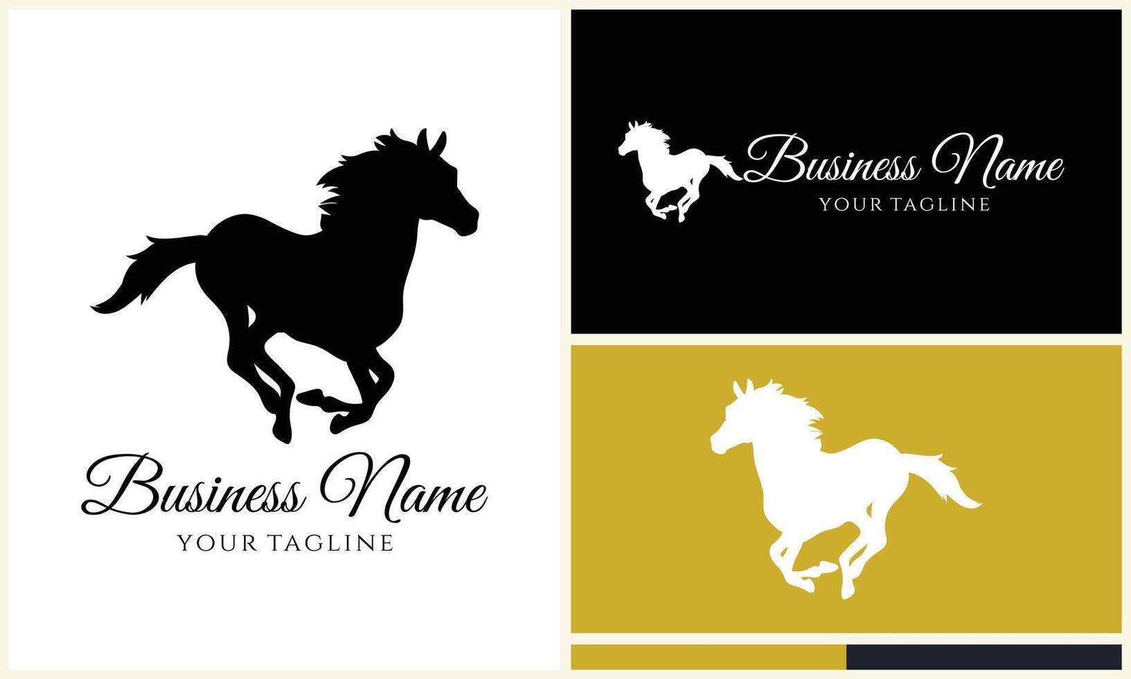 silhouette donkey unicorn logo template vector