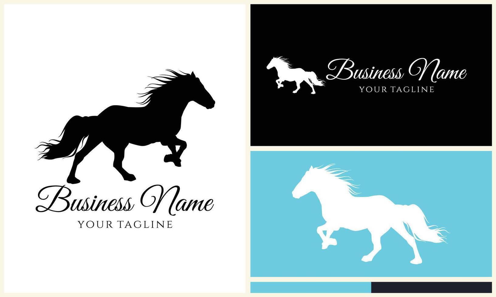 silhouette donkey unicorn logo template vector