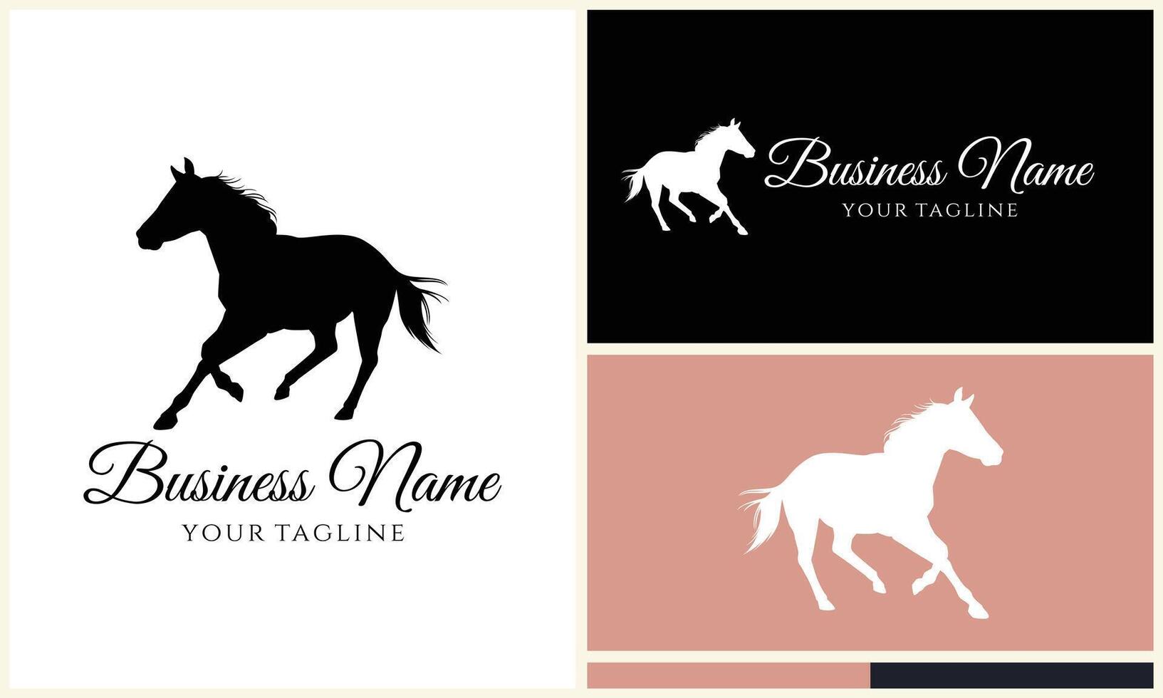 silhouette donkey unicorn logo template vector