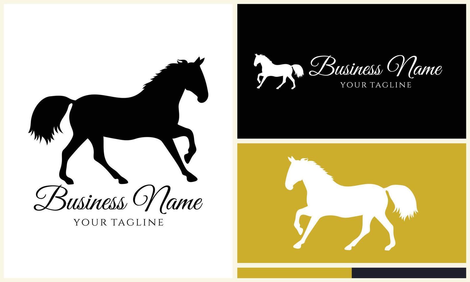 silhouette donkey unicorn logo template vector