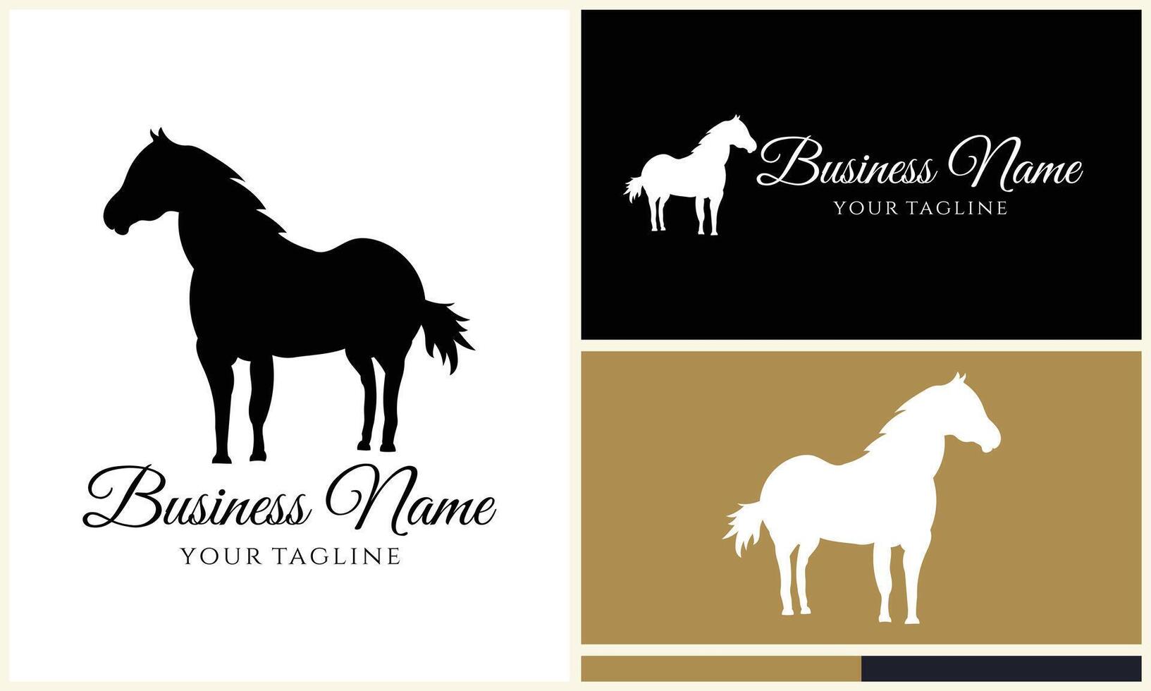 silhouette donkey unicorn logo template vector