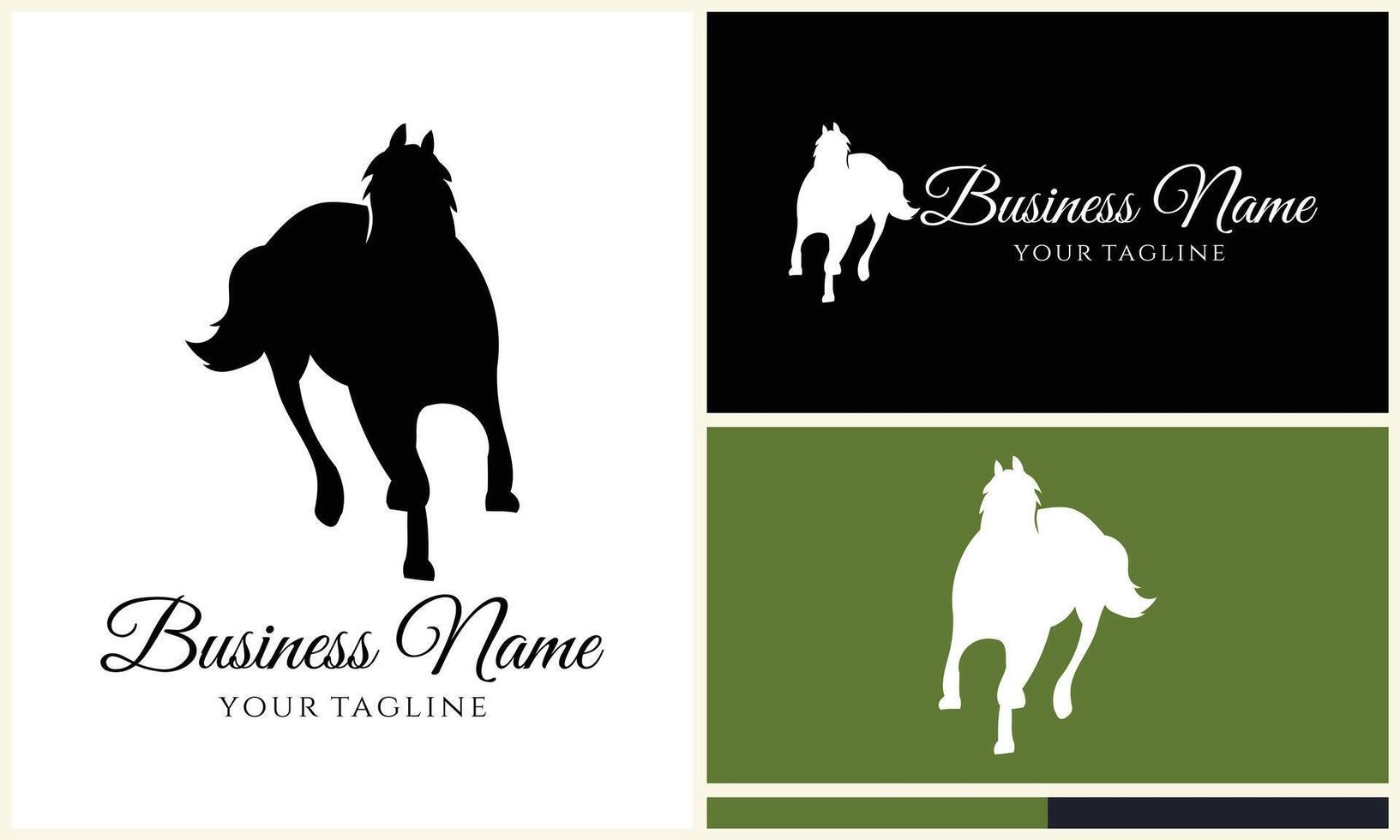 silhouette donkey unicorn logo template vector