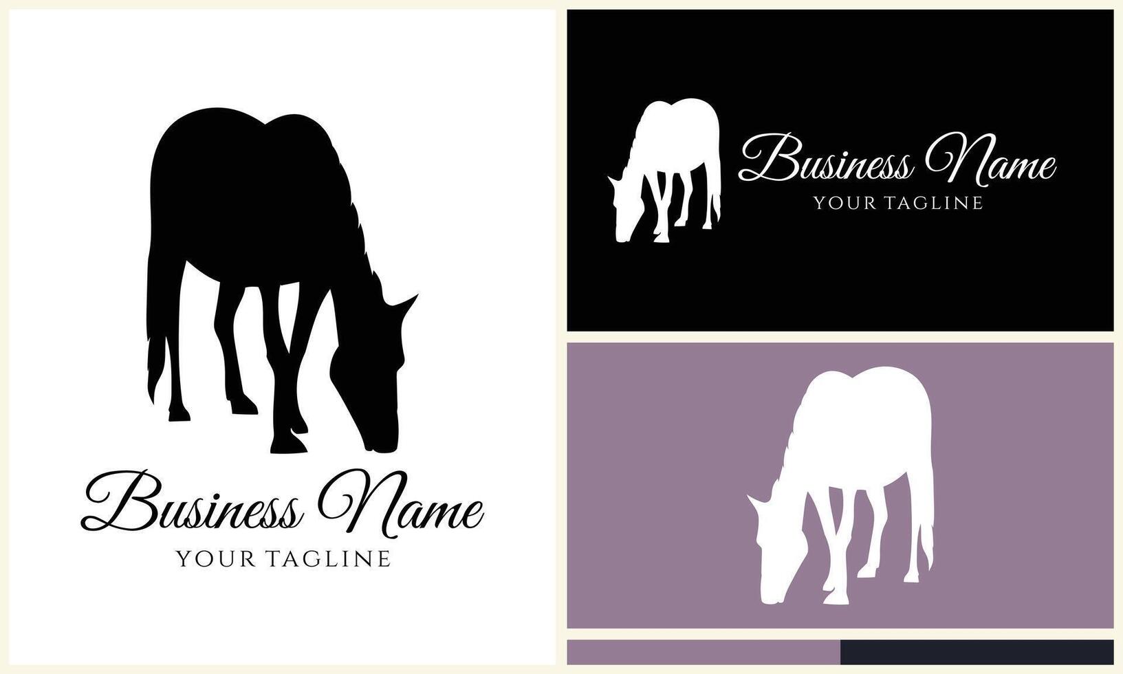 silhouette donkey unicorn logo template vector