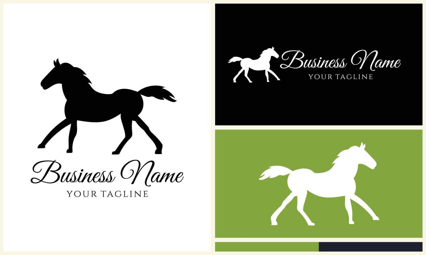 silhouette donkey unicorn logo template vector