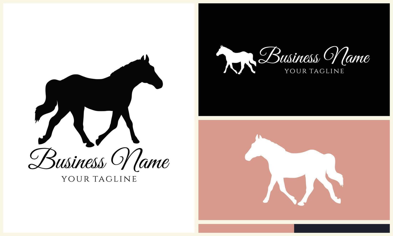 silhouette donkey unicorn logo template vector