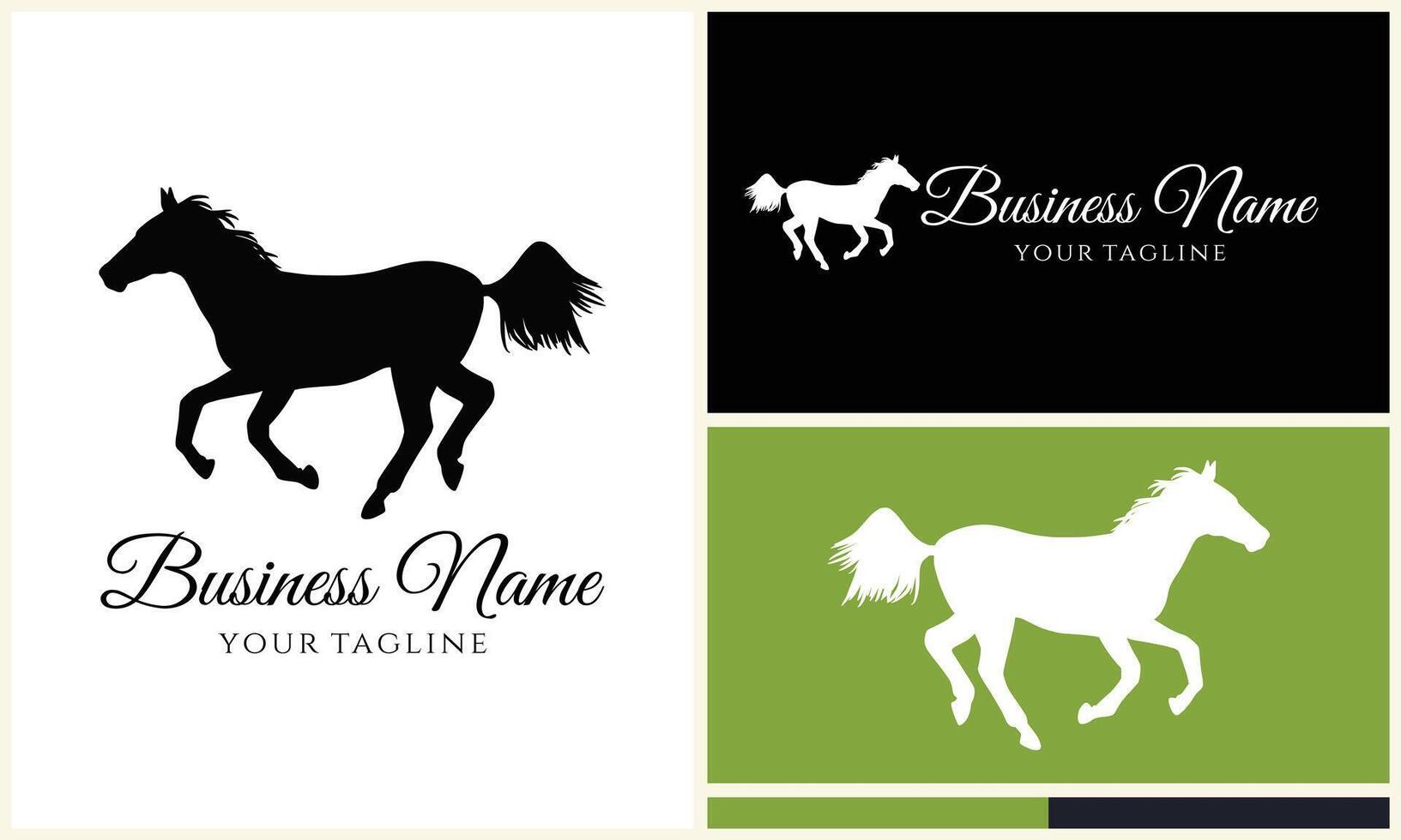 silhouette donkey unicorn logo template vector