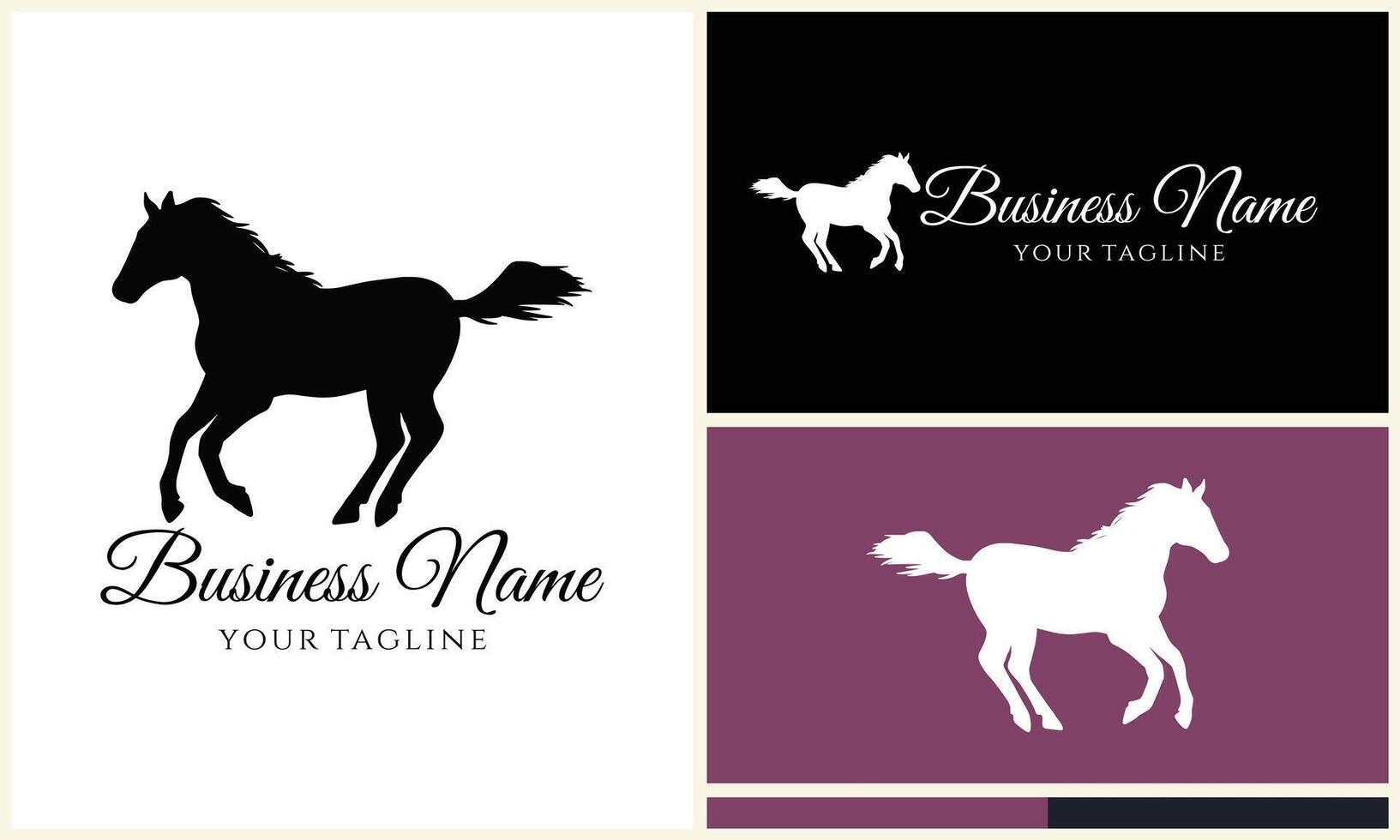 silhouette donkey unicorn logo template vector