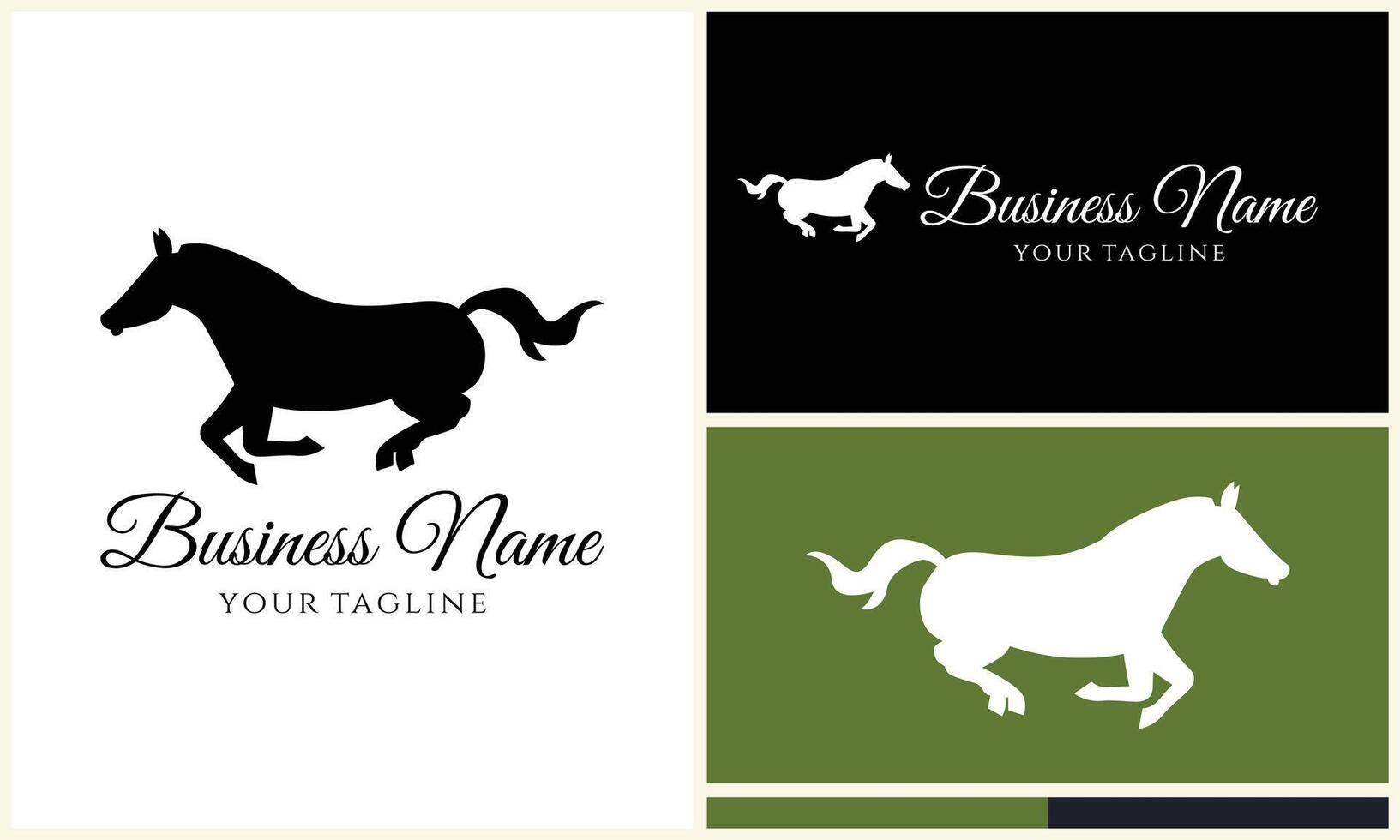 silhouette cowboy horseman logo template vector