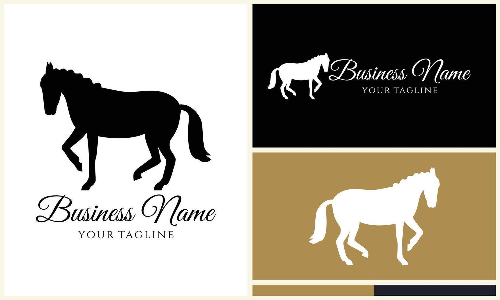 silhouette cowboy horseman logo template vector