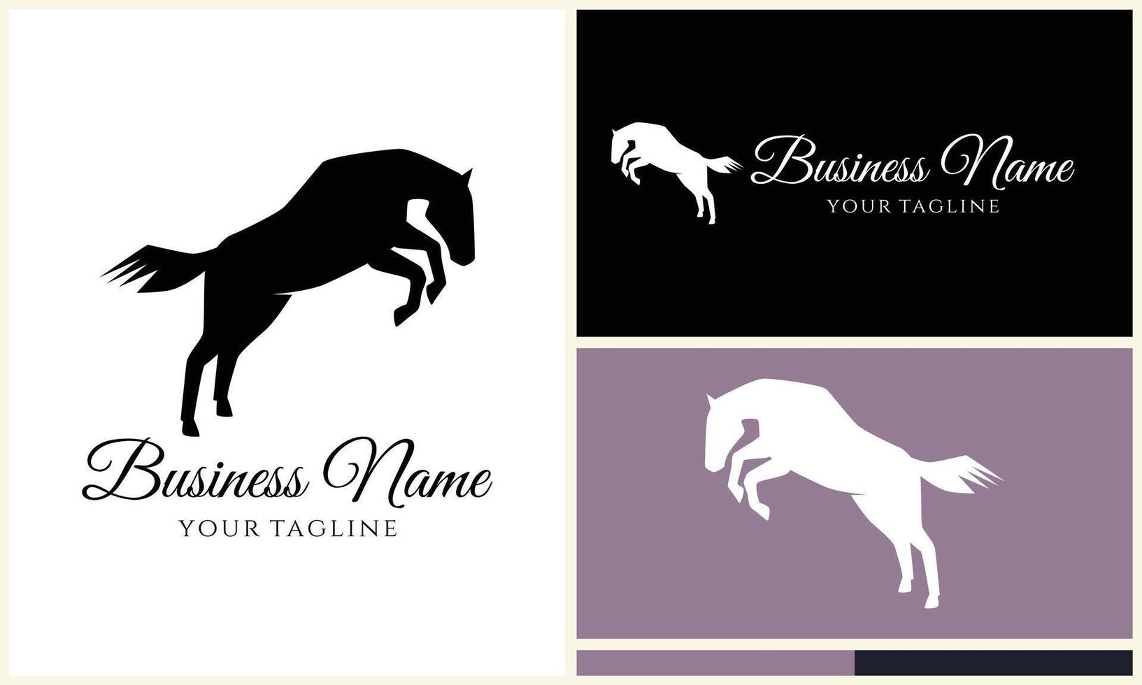 silhouette cowboy horseman logo template vector