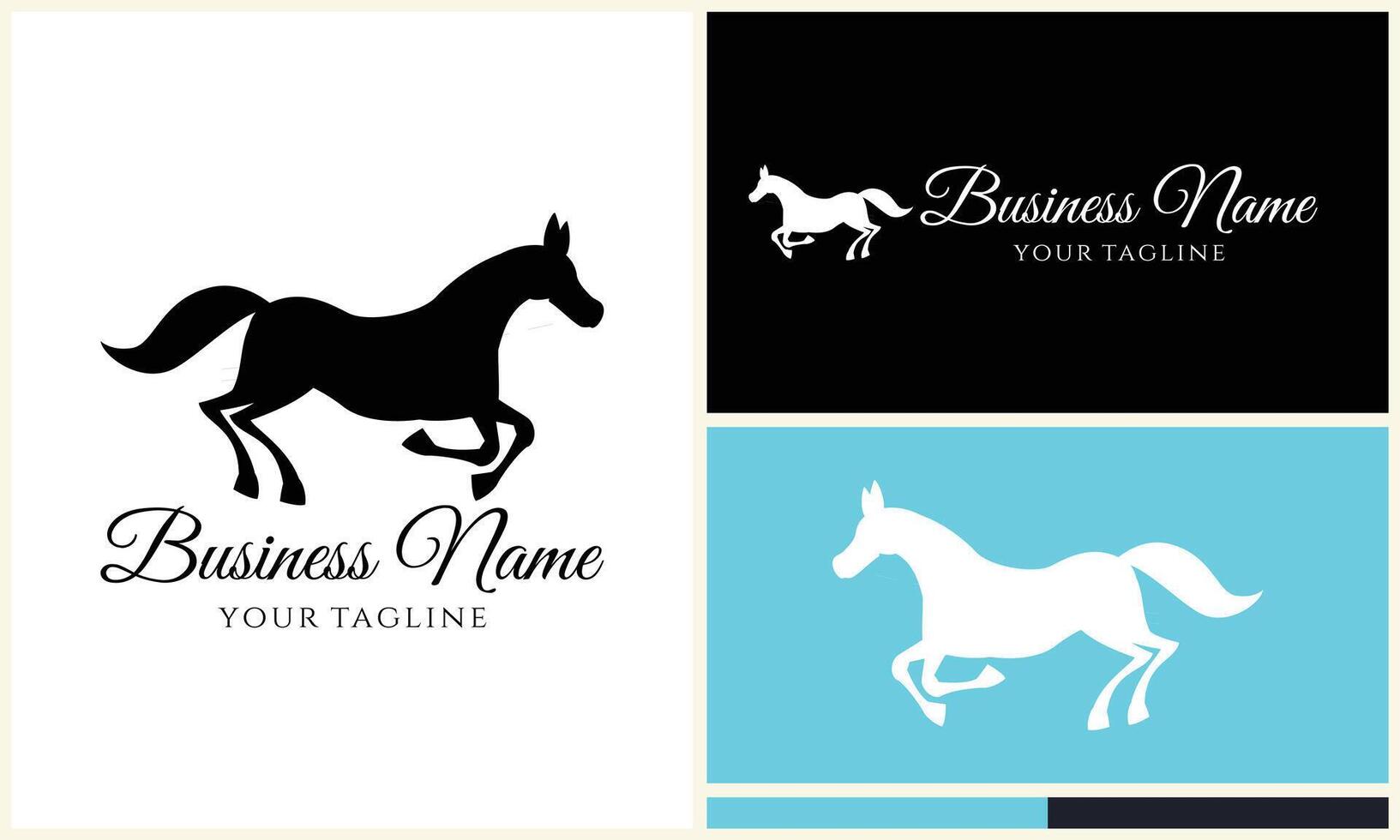 silhouette cowboy horseman logo template vector